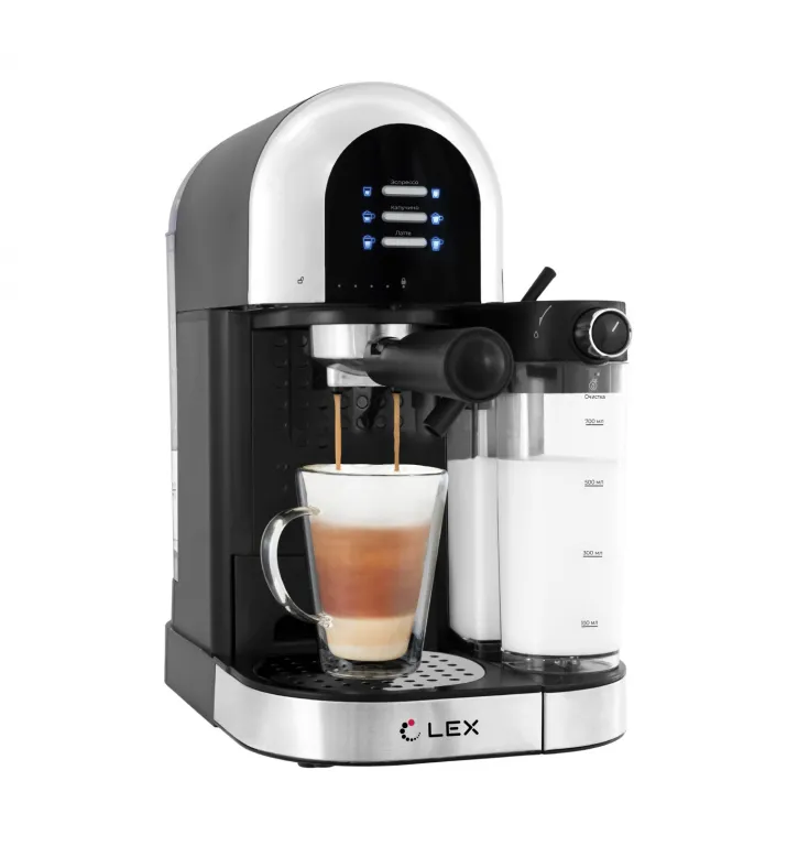 Lex LXCM 3503-1, кофеварка с капучинатором (черная)