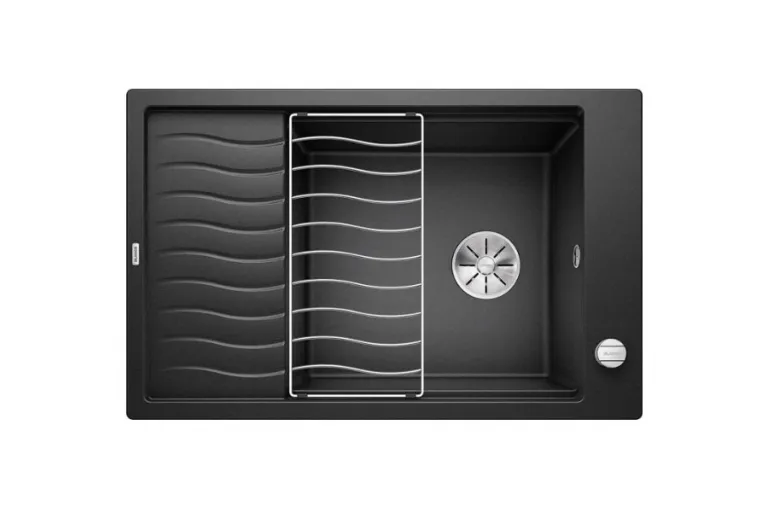 Blanсo ELON XL 6S SILGRANIT PuraDur антрацит с клапаном-автоматом InFino