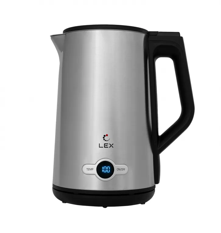 Lex LX 30022-1, чайник электрический (брашированная сталь)