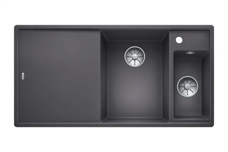 Blanсo AXIA III 6 S SILGRANIT PuraDur темная скала чаша справа, разделочный столик ясень c кл.-авт. InFino