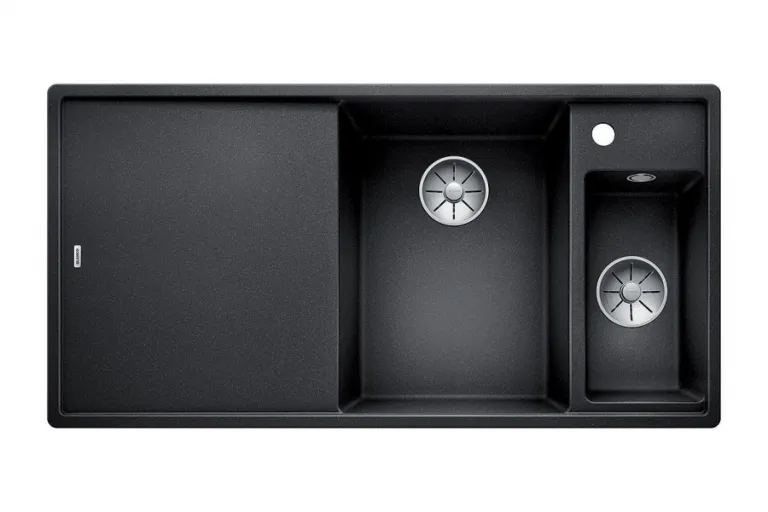 Blanсo AXIA III 6 S SILGRANIT PuraDur антрацит чаша справа, разделочный столик ясень c кл.-авт. InFino