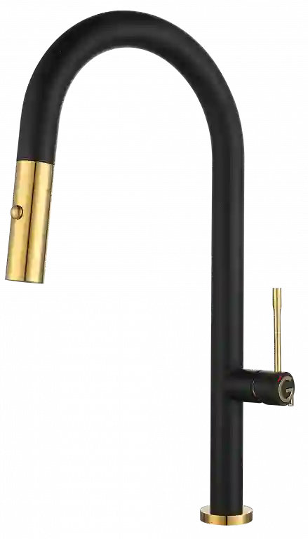 Rivelato Asti U-обр. с выдвижной лейкой D-35мм nero/oro