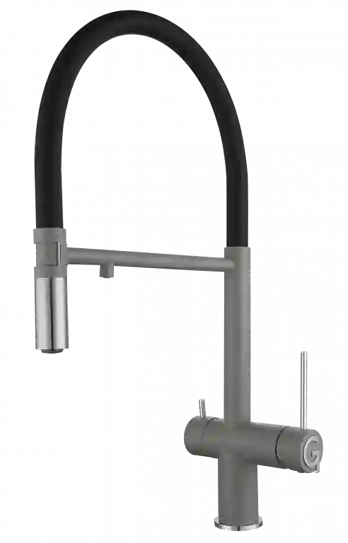 Rivelato Adria U-обр. гибкий излив с краном питьевой воды D-35мм grigio metallizzato/cromo
