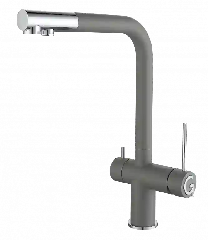 Rivelato Lugano Г-обр. с краном питьевой воды D-35мм grigio metallizzato/cromo