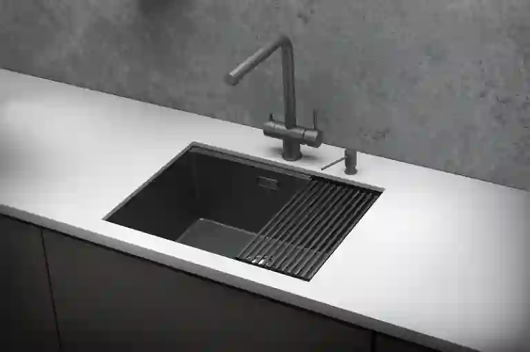 Granula KS-6045U, ГРАФИТ МАТОВЫЙ, стальная кухонная мойка KITCHEN SPACE