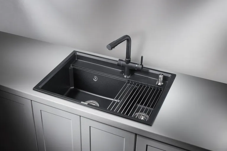 Granula KS-7302, ЧЁРНЫЙ  кухонная мойка, кварц