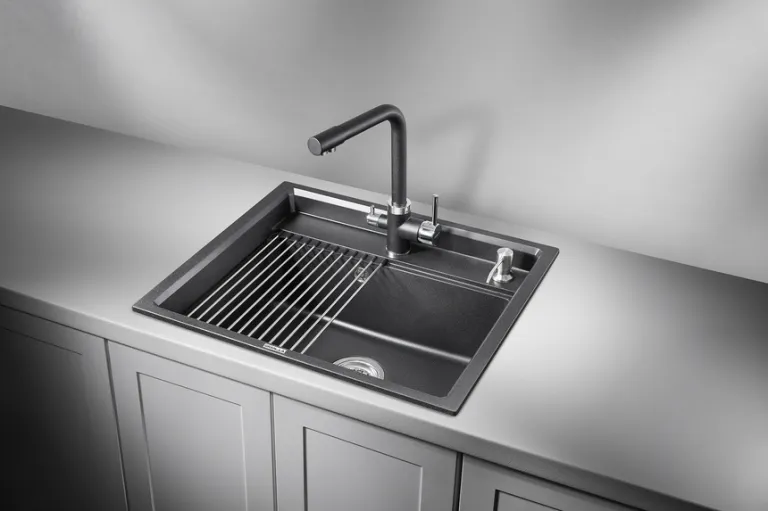 Granula KS-6003, ЧЁРНЫЙ, кухонная мойка, кварц
