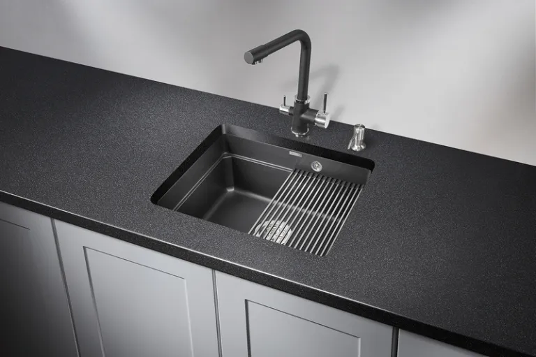 Granula KS-5501U, ЧЁРНЫЙ, кухонная мойка, кварц