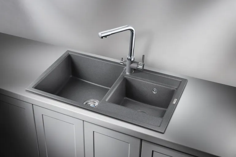 Granula 8201, ГРАФИТ (ЧЁРНО-СЕРЫЙ), кухонная мойка, кварц