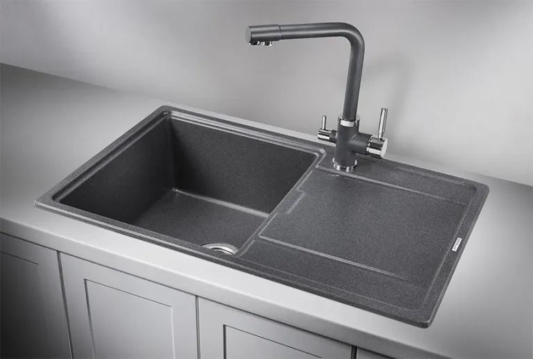 Granula 7804, ГРАФИТ (ЧЁРНО-СЕРЫЙ), кухонная мойка, кварц