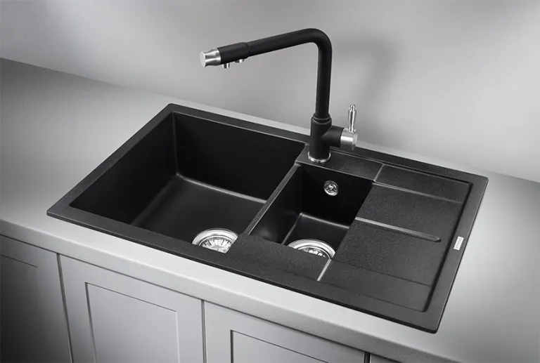 Granula 7802, ЧЁРНЫЙ, кухонная мойка, кварц