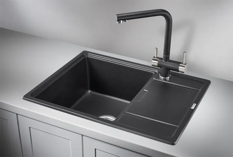 Granula 6503, ШВАРЦ (чёрный металлик), кухонная мойка, кварц