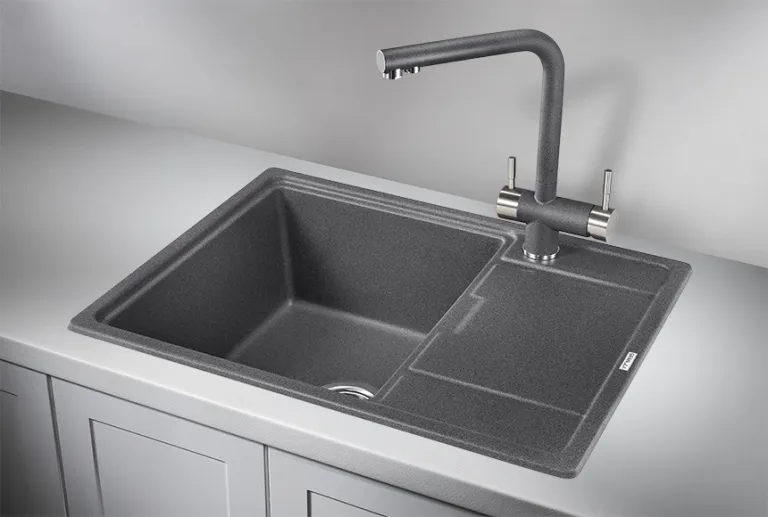 Granula 6503, ГРАФИТ (ЧЁРНО-СЕРЫЙ), кухонная мойка, кварц