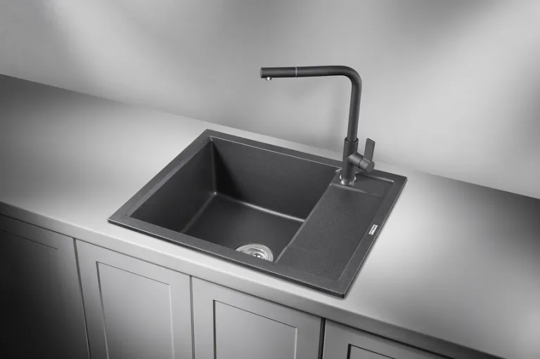 Granula 6002, ЧЁРНЫЙ, кухонная мойка, кварц