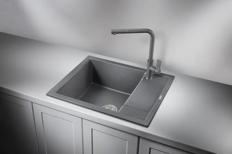 Granula 6002, ГРАФИТ (ЧЁРНО-СЕРЫЙ), кухонная мойка, кварц