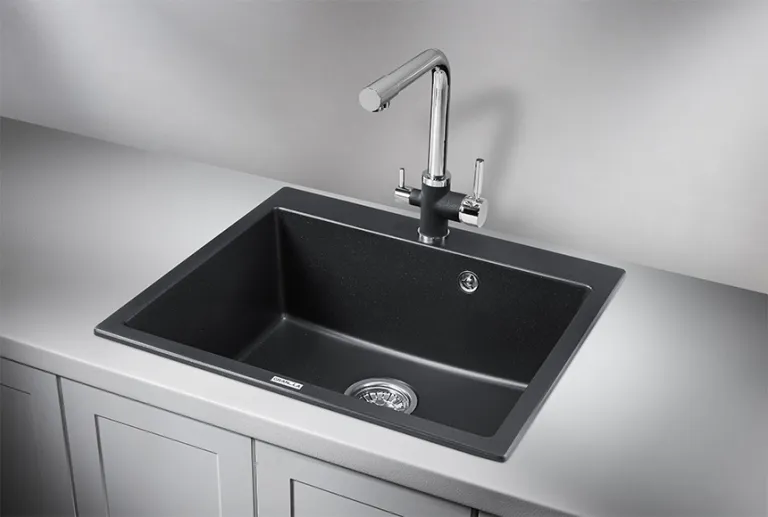 Granula 6001, ШВАРЦ (чёрный металлик), кухонная мойка, кварц