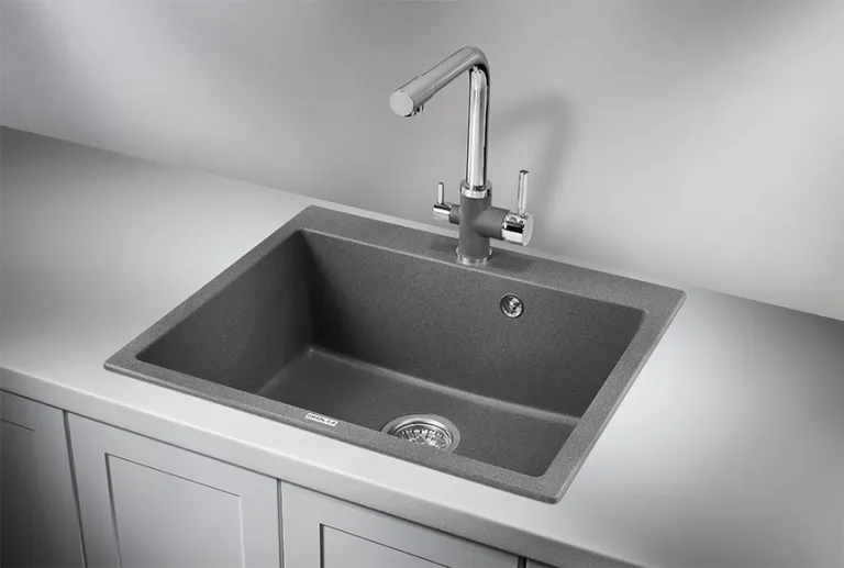 Granula 6001, ГРАФИТ (ЧЁРНО-СЕРЫЙ), кухонная мойка, кварц